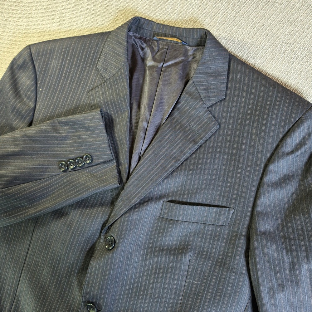 Brooks Brothers Regent Loro Piana Blazer Mens 44R Navy Blue Pinstripe 1818 Wool